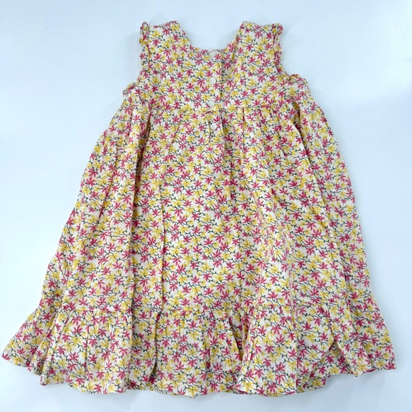 Tucker + Tate Girls Floral Cotton Ruffle Sleeveless Dress Pink Yellow Size 3 - Picture 2 of 5